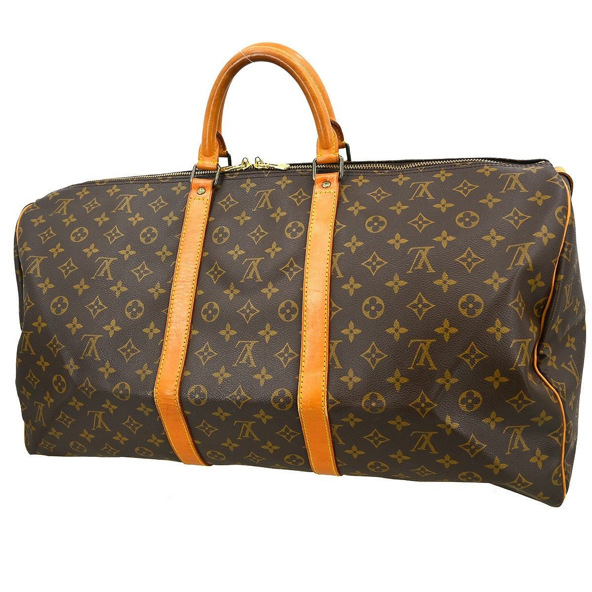 Louis Vuitton Keepall Monogram, Brown, Canvas, Travel Bag