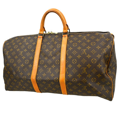 Louis Vuitton Keepall Monogram, Brown, Canvas, Travel Bag