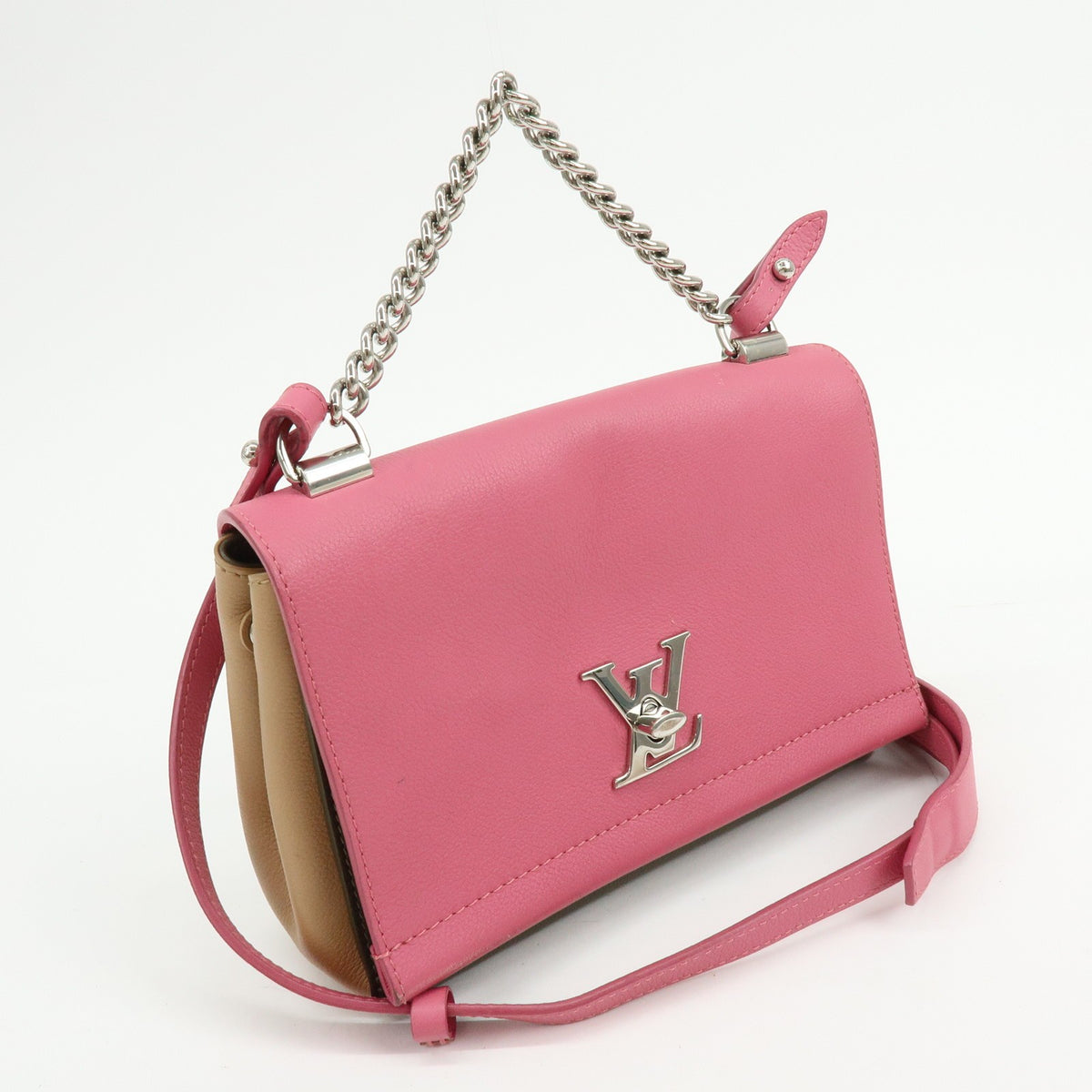 Louis Vuitton Lockme II Leather, Pink, Leather, Shoulder Bag