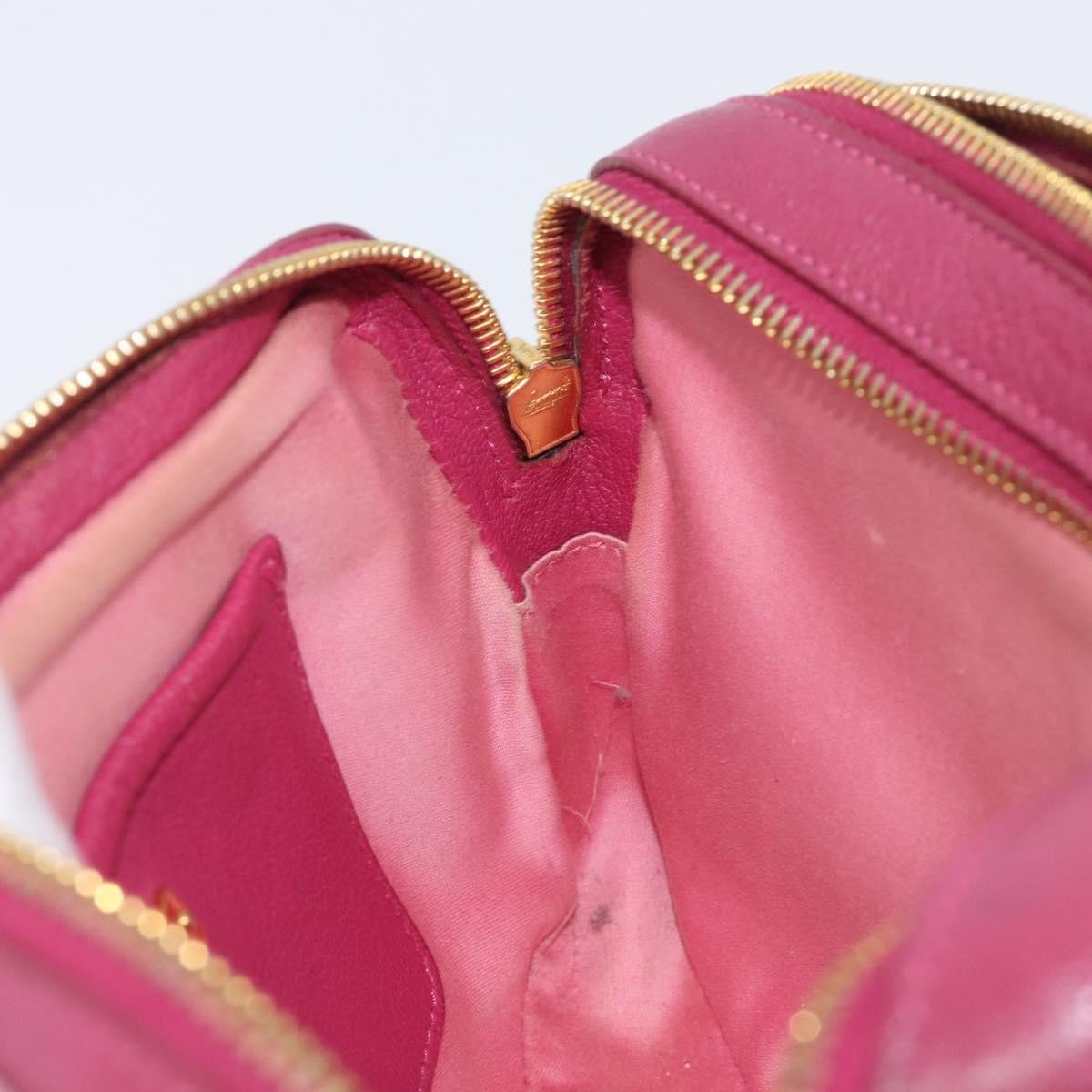 Miu Miu Madras Double Zip Leather, Pink, Leather, Crossbody Bag