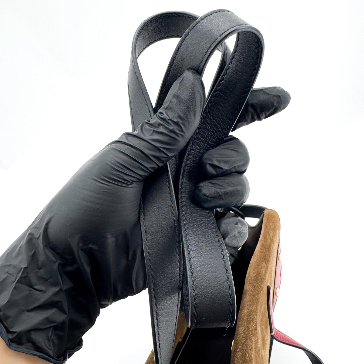 Fendi Flip Leather with Suede, Black, Leather, Tote Bag