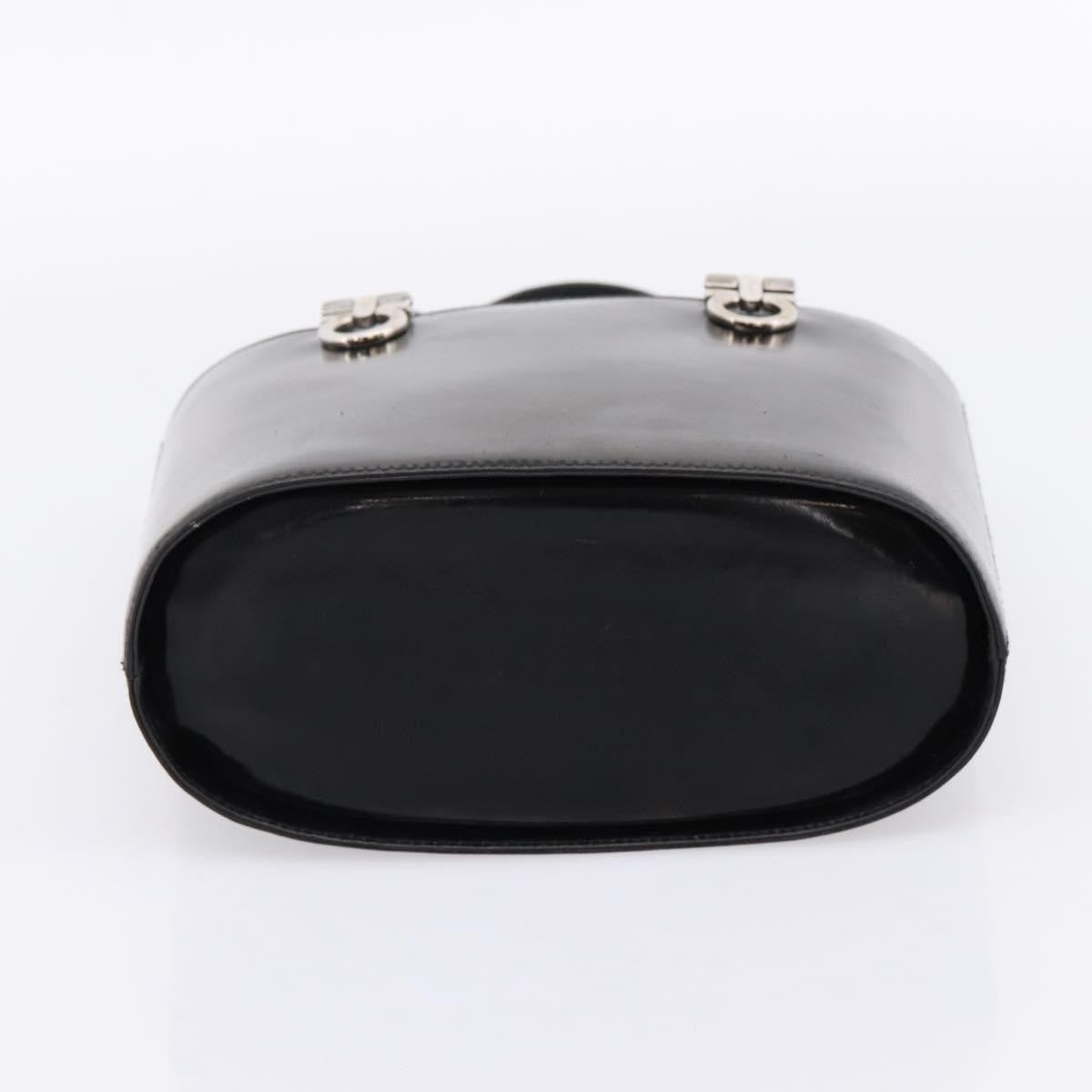 Salvatore Ferragamo Gancini Top Handle Patent leather, Black, Patent Leather, Handbag