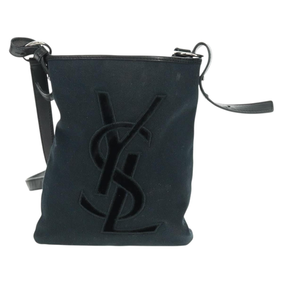 Saint Laurent Vintage Canvas, Black, Canvas, Handbag