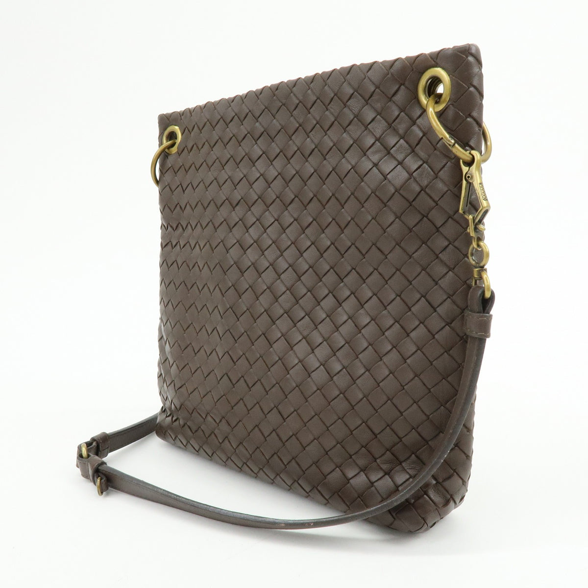 Bottega Veneta Shoulder Intrecciato Nappa, Brown, Leather, Shoulder Bag