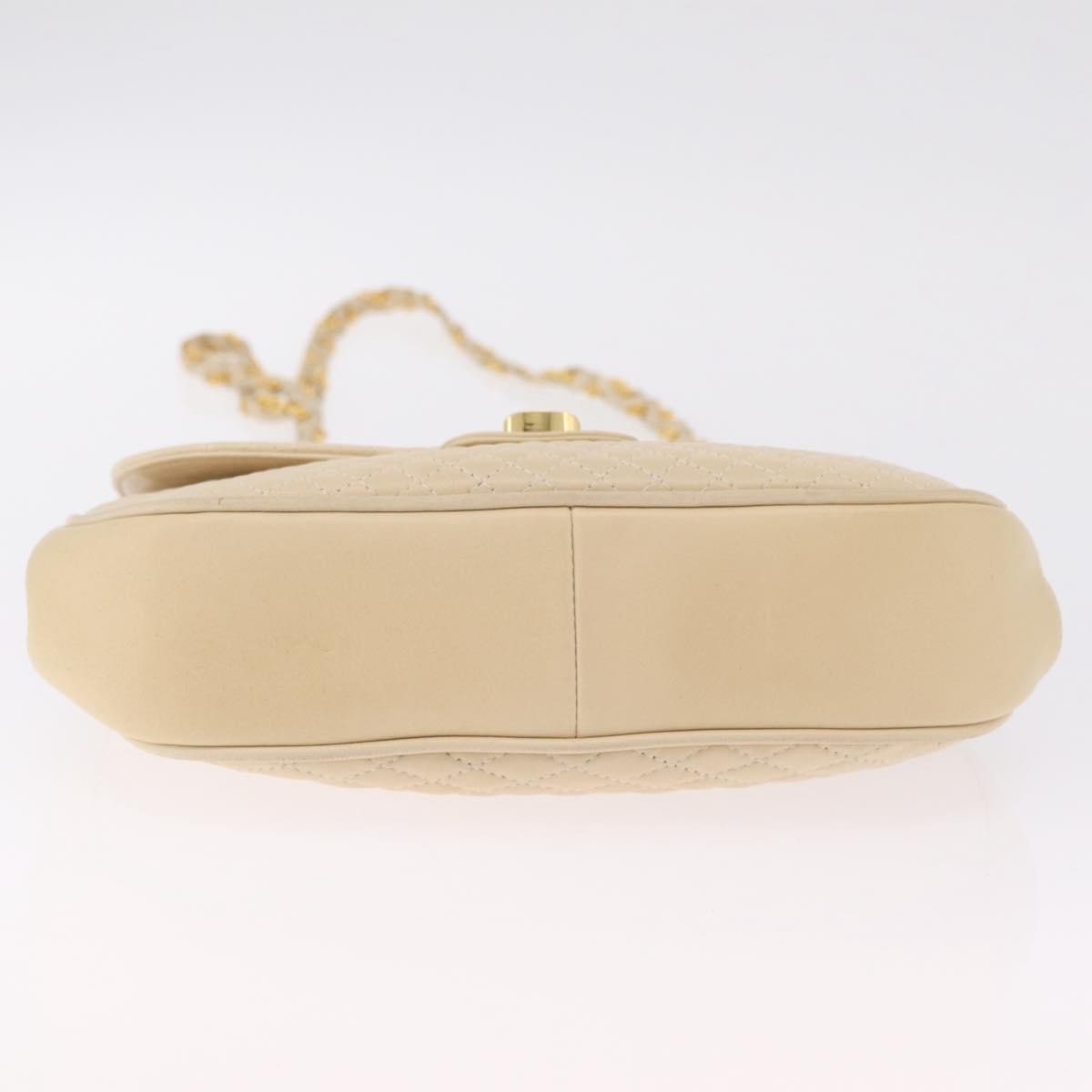 Bally Vintage Chain Quilted Leather, Neutral, Leather, Shoulder Bag