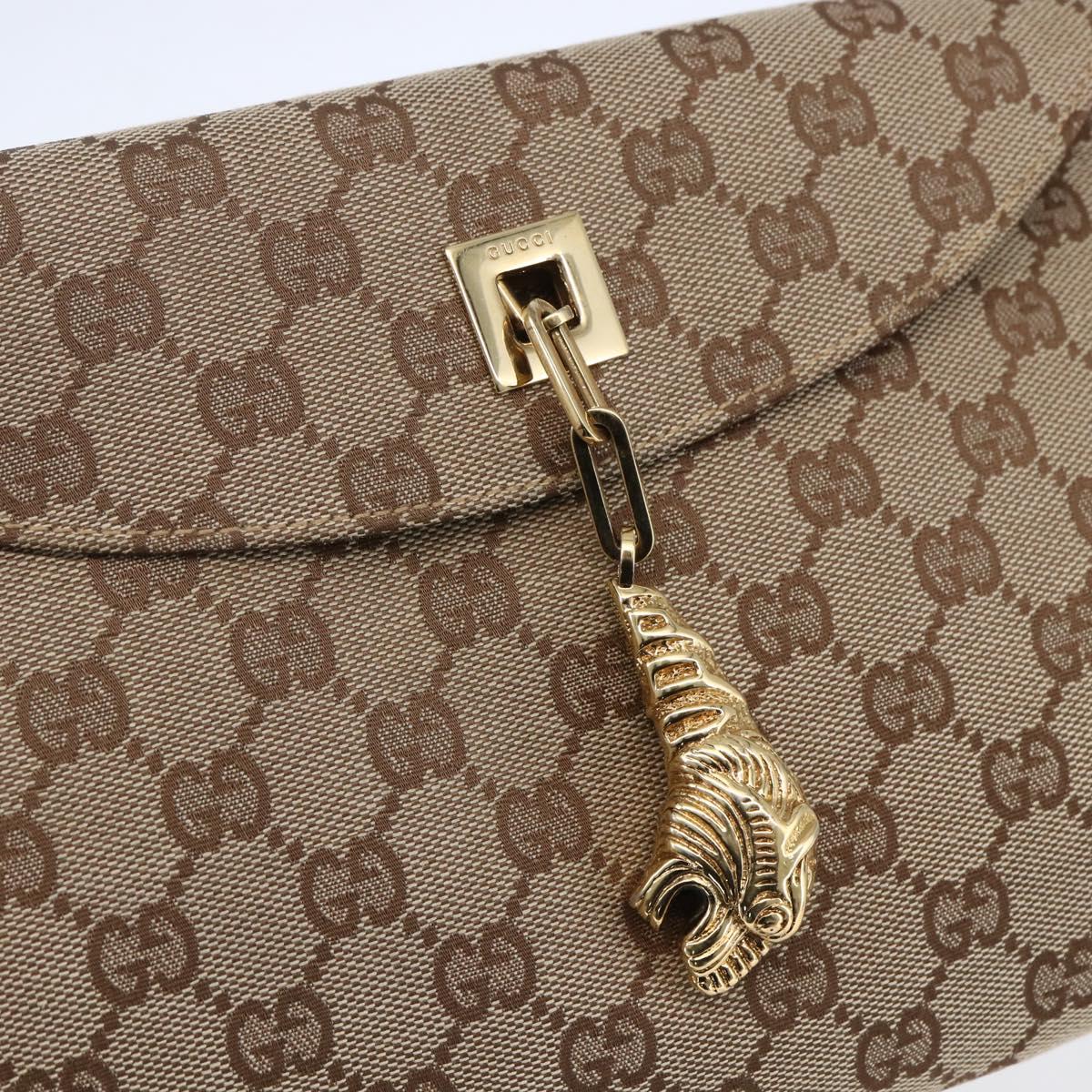 Gucci Tiger Charm Shoulder Bag canvas, BEIGE, CANVAS, Shoulder bag