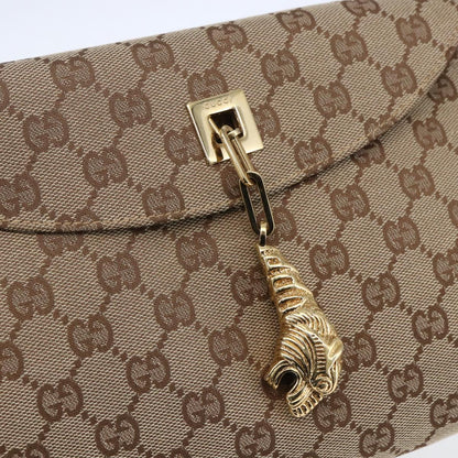 Gucci Tiger Charm Shoulder Bag canvas, BEIGE, CANVAS, Shoulder bag