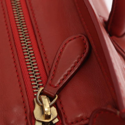 Celine Luggage Suede, Red, Leather, Handbag