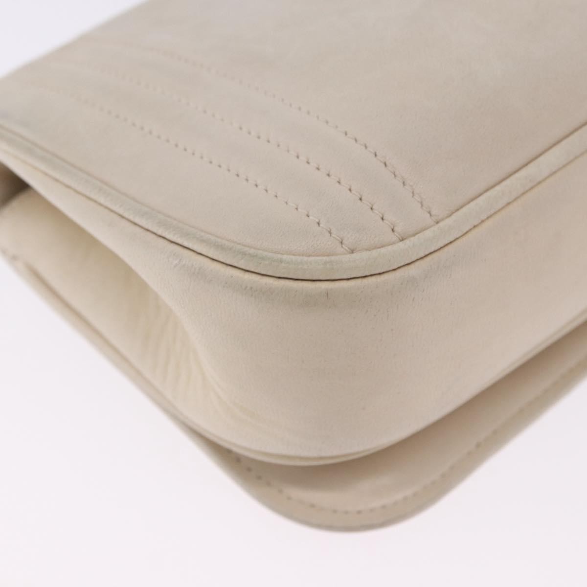Chanel Vintage CC Stitch Flap Leather, Beige, Leather, Shoulder Bag