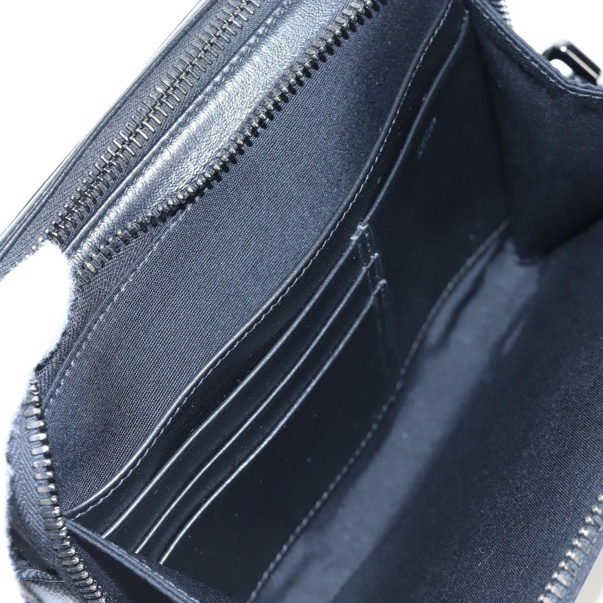 Christian Dior Double Zip CD Diamond Coated Canvas, Black, Canvas, Crossbody Bag