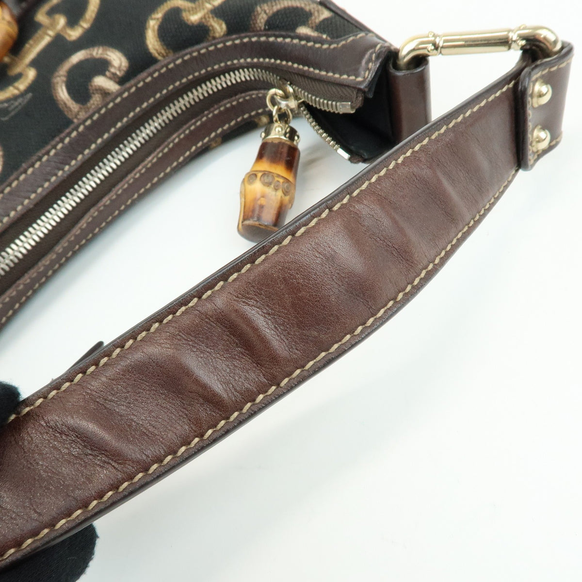 Gucci Horsebit GG Canvas and Leather, Brown, Canvas, Tote Bag