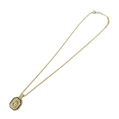 Christian Dior Vintage CD Pendant Metal with Crystals, Gold, Gold Plated, Necklace
