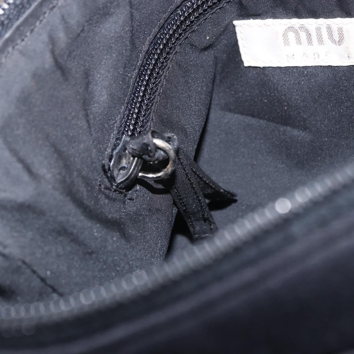Miu Miu Shoulder Leather, Black, Nylon, Shoulder Bag