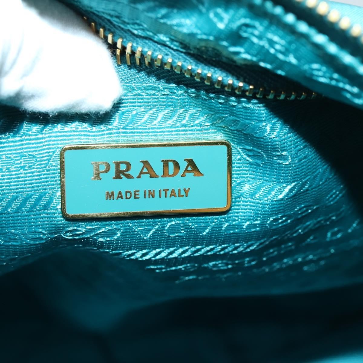 Prada Zip Hobo Chevron Tessuto, Blue, Nylon, Shoulder Bag