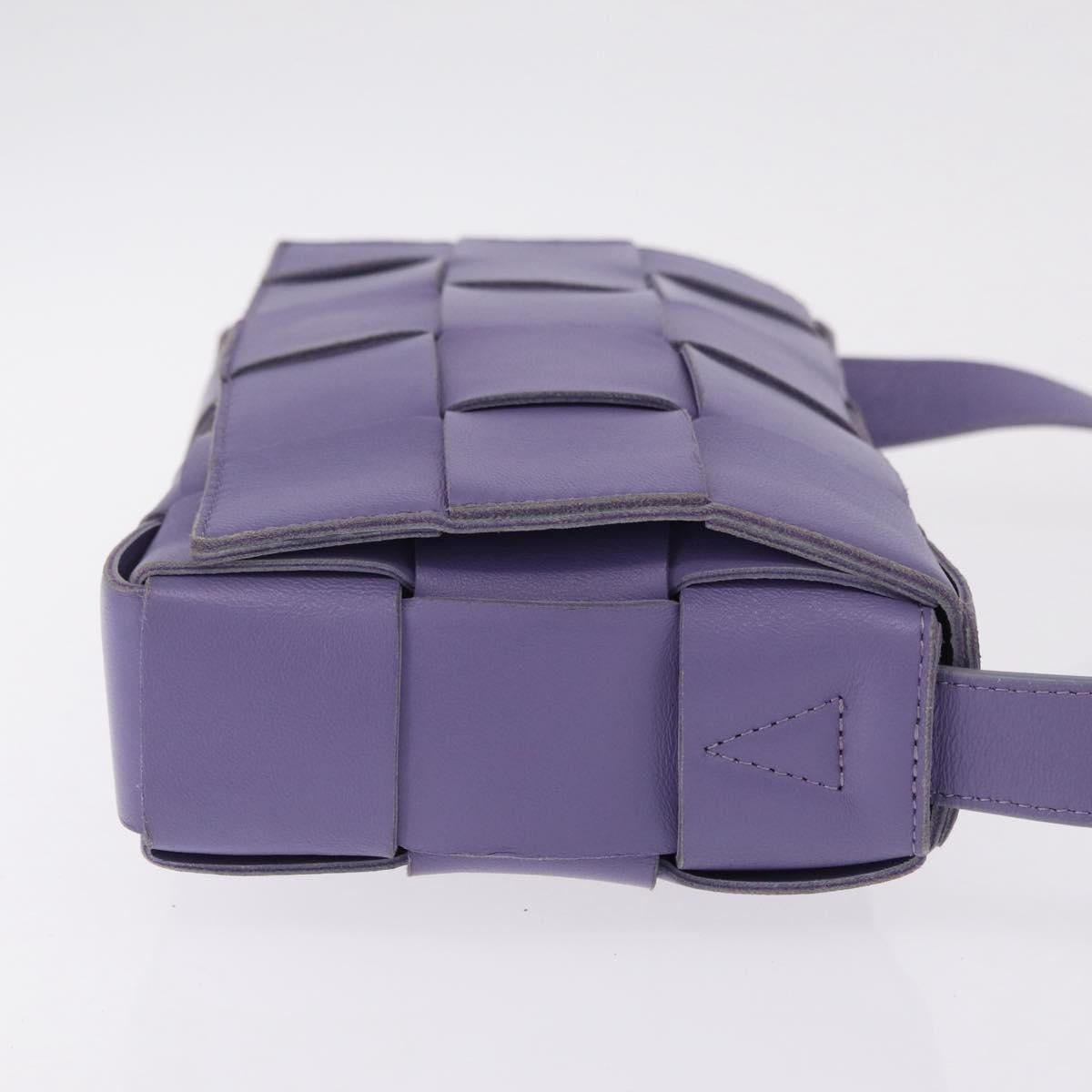 Bottega Veneta Cassette Maxi Intrecciato Leather, Purple, Leather, Crossbody Bag