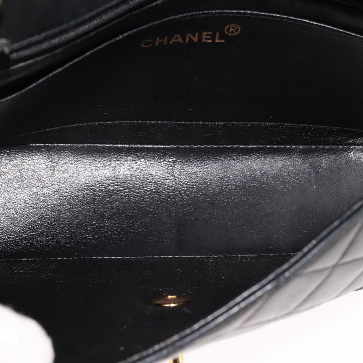 Chanel Vintage Diana Flap Bag Quilted Lambskin, BLACK, LEATHER, Shoulder bag