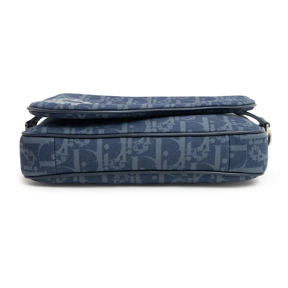 Christian Dior Saddle Tripple Pouch Oblique jacquard, BLUE, CANVAS, Shoulder bag