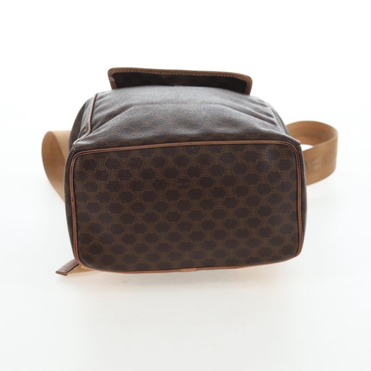 Celine Vintage Macadam Canvas, Brown, Canvas, Backpack