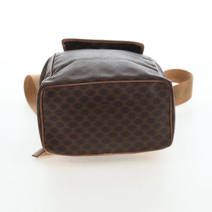 Celine Vintage Macadam Canvas, Brown, Canvas, Backpack