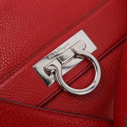 Salvatore Ferragamo Sofia Satchel Grainy Leather, Red, Leather, Handbag
