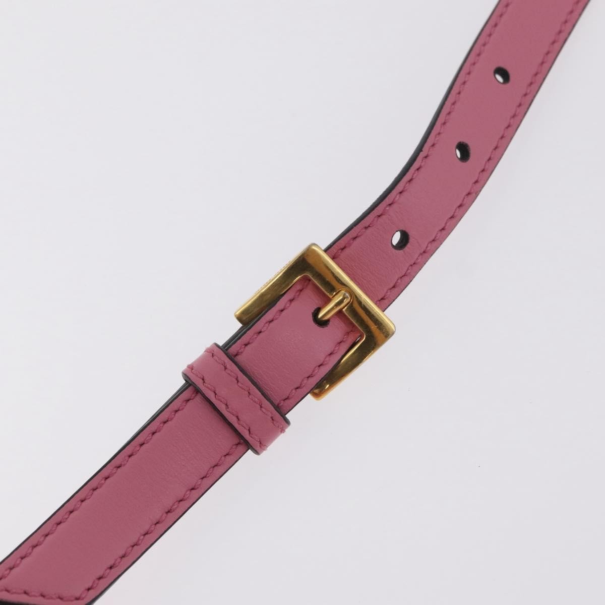 Miu Miu Madras Crystal Buckle Leather, Pink, Leather, Shoulder Bag