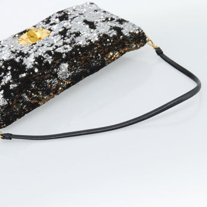 Miu Miu Belted Flap Turnlock Messenger Sequin Embellished Leather, Multicolour, Canvas, Crossbody Bag