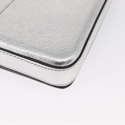 Burberry D-Ring Chain Leather, Silver, Leather, Shoulder Bag