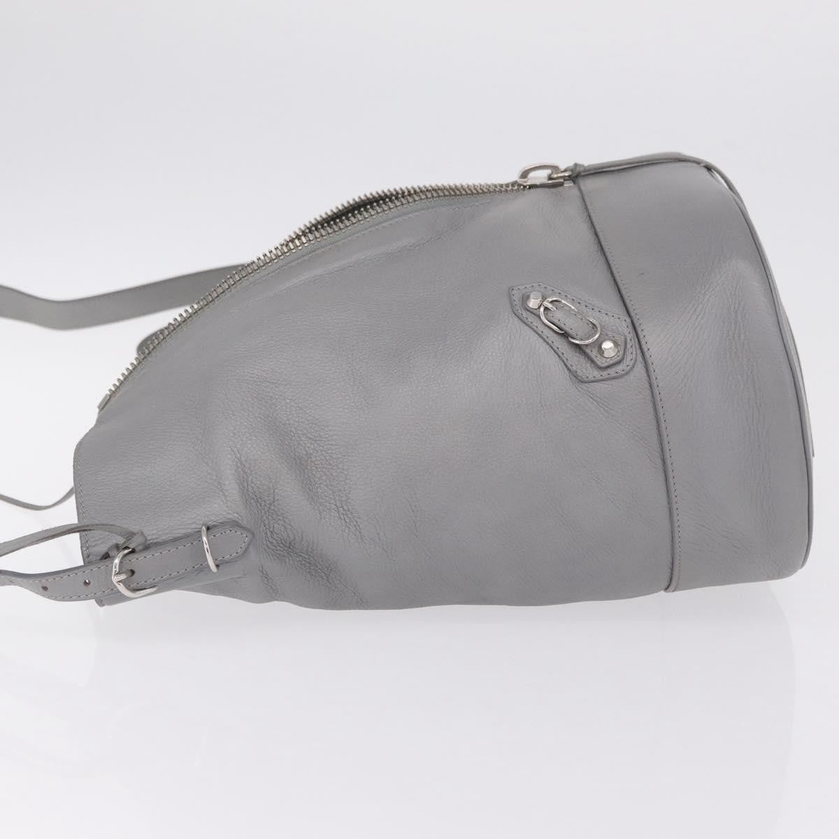 Balenciaga Papier Drop Bucket Leather, Silver, Leather, Handbag