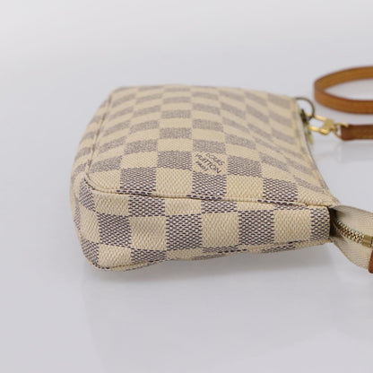 Louis Vuitton Pochette Accessoires Damier, White, Canvas, Clutch