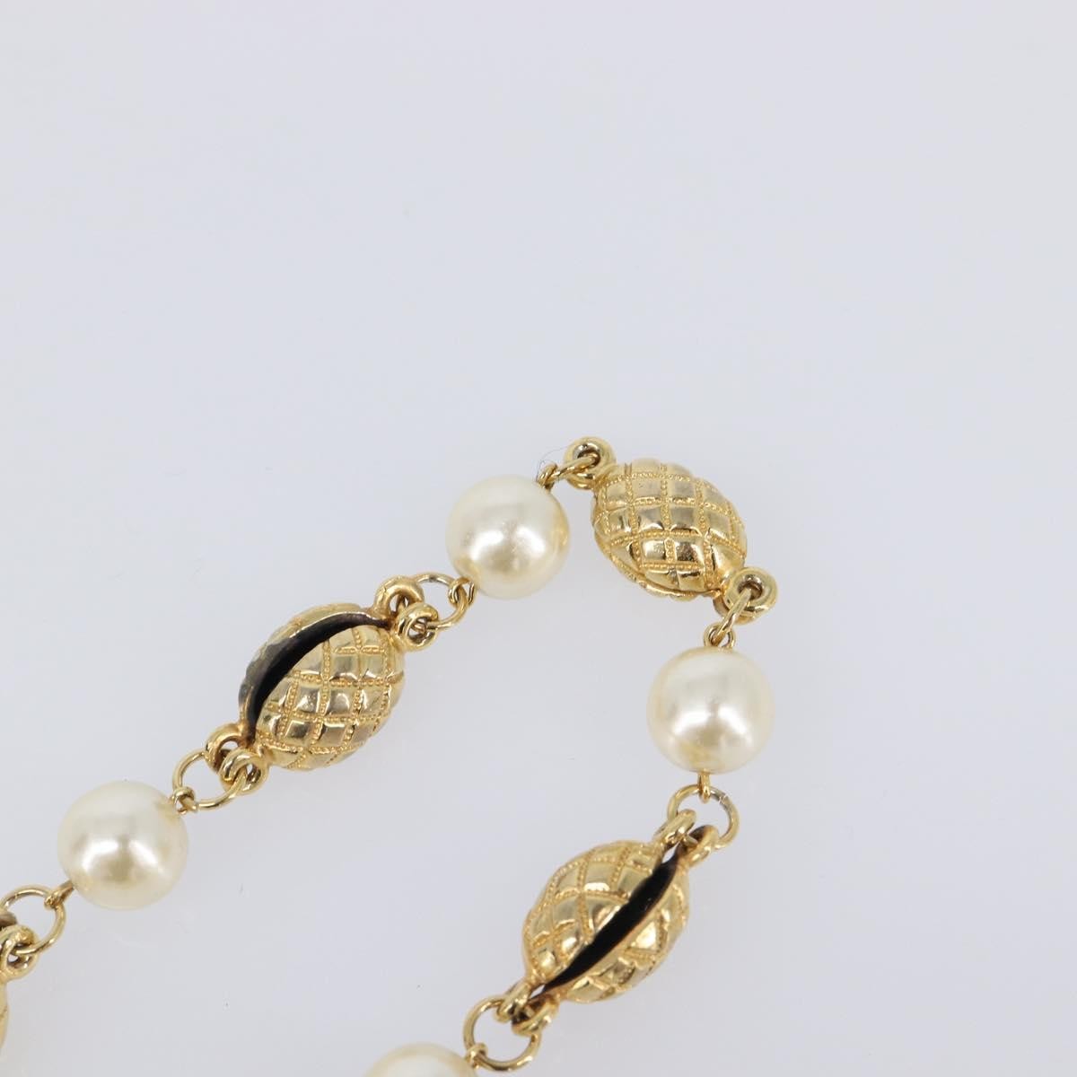 Chanel CC Necklace Faux Pearl and Metal, Gold, Metal, Necklace