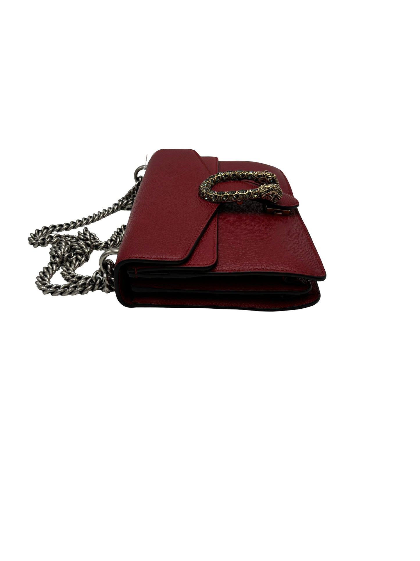 Gucci Dionysus Chain Leather, Red, Leather, Shoulder Bag
