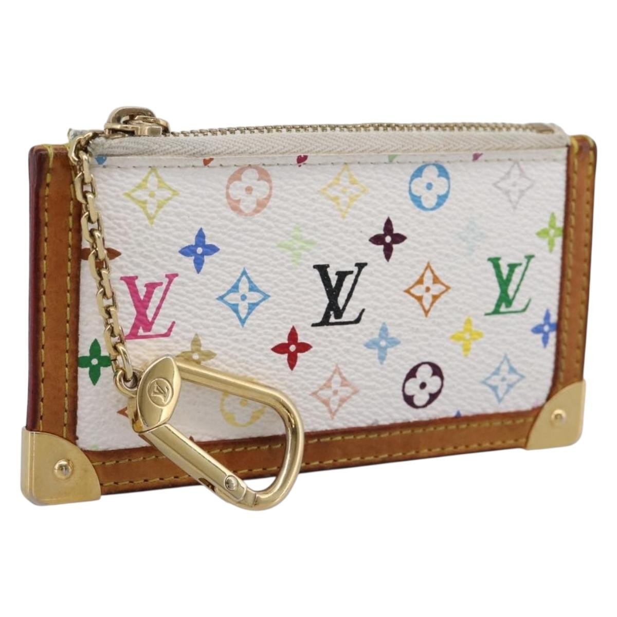 Louis Vuitton Pochette Clés Monogram Canvas, White, Canvas, Wallet
