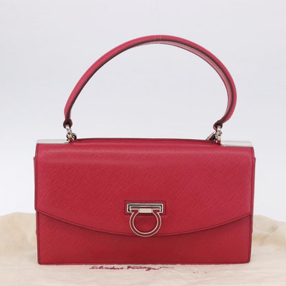 Salvatore Ferragamo Gancini Convertible Top Handle Saffiano Leather, Pink, Leather, Handbag