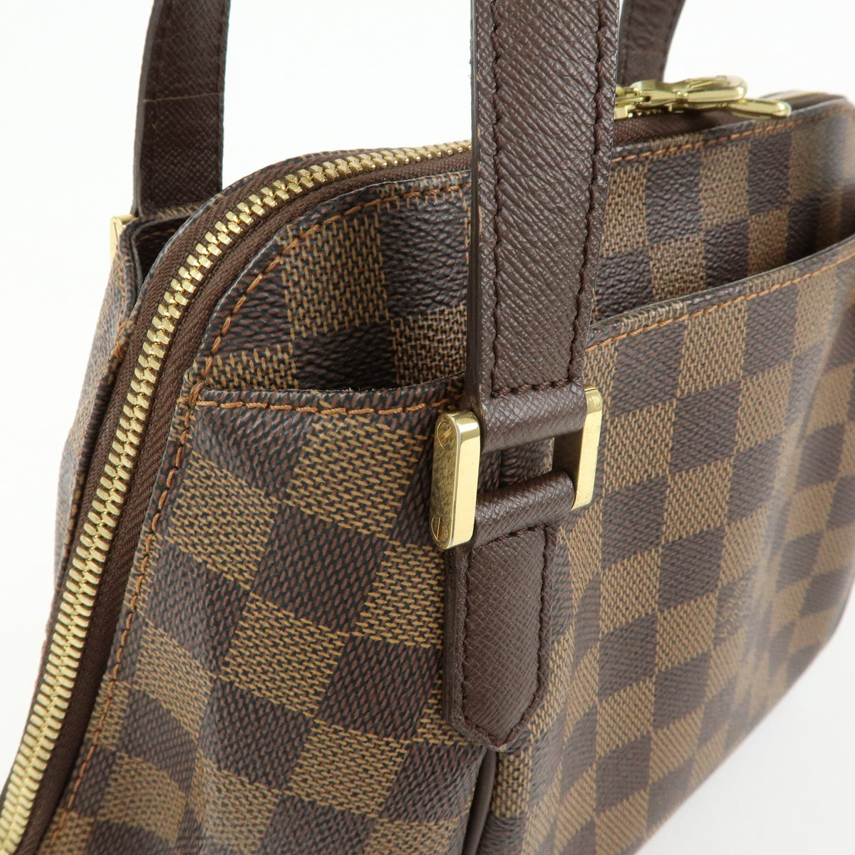 Louis Vuitton Belem Damier, Brown, Canvas, Handbag