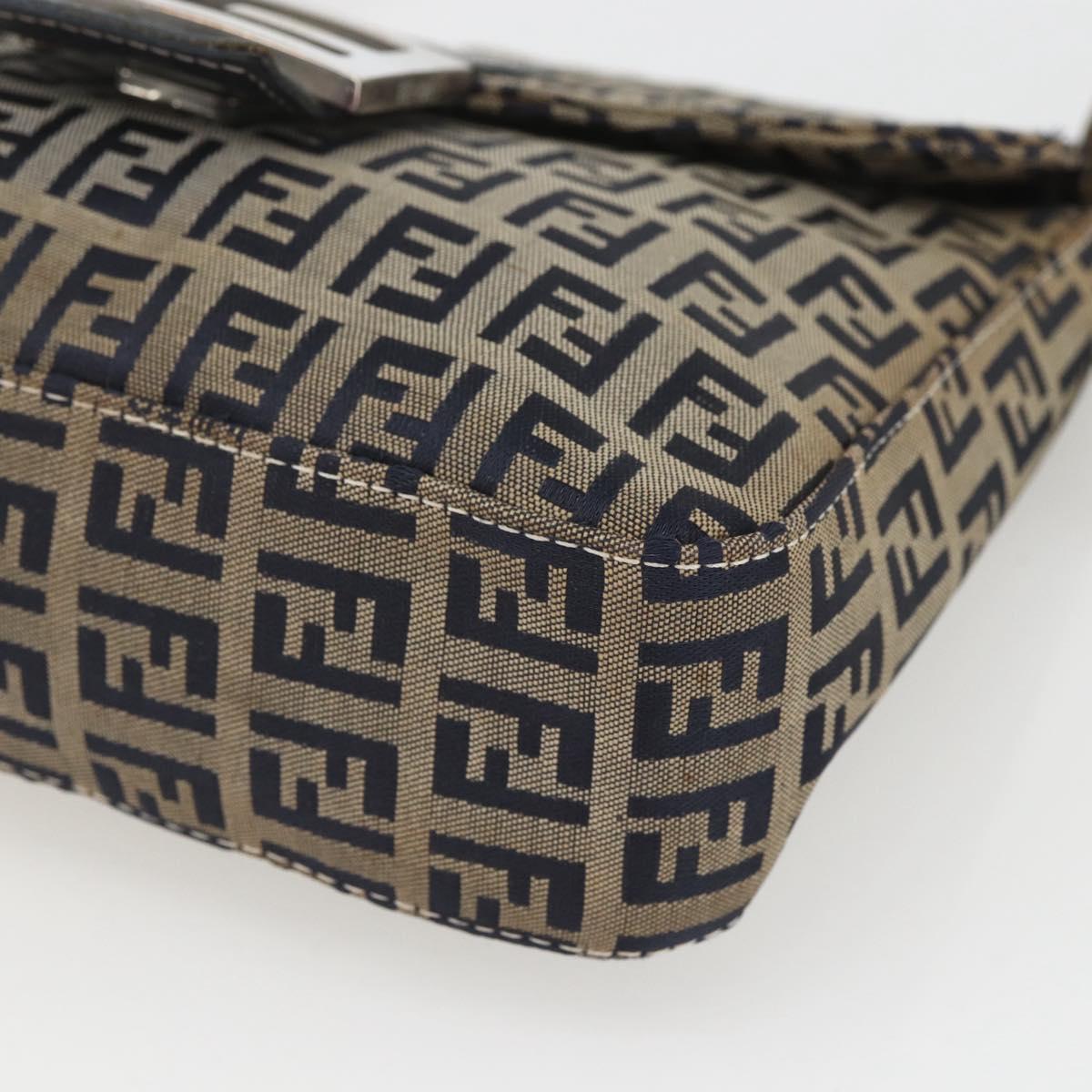 Fendi Zucchino Canvas Mamma Baguette canvas, NAVY, CANVAS, Handbag
