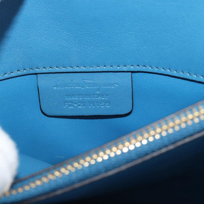 Salvatore Ferragamo Studio Portfolio Leather, Blue, Leather, Briefcase
