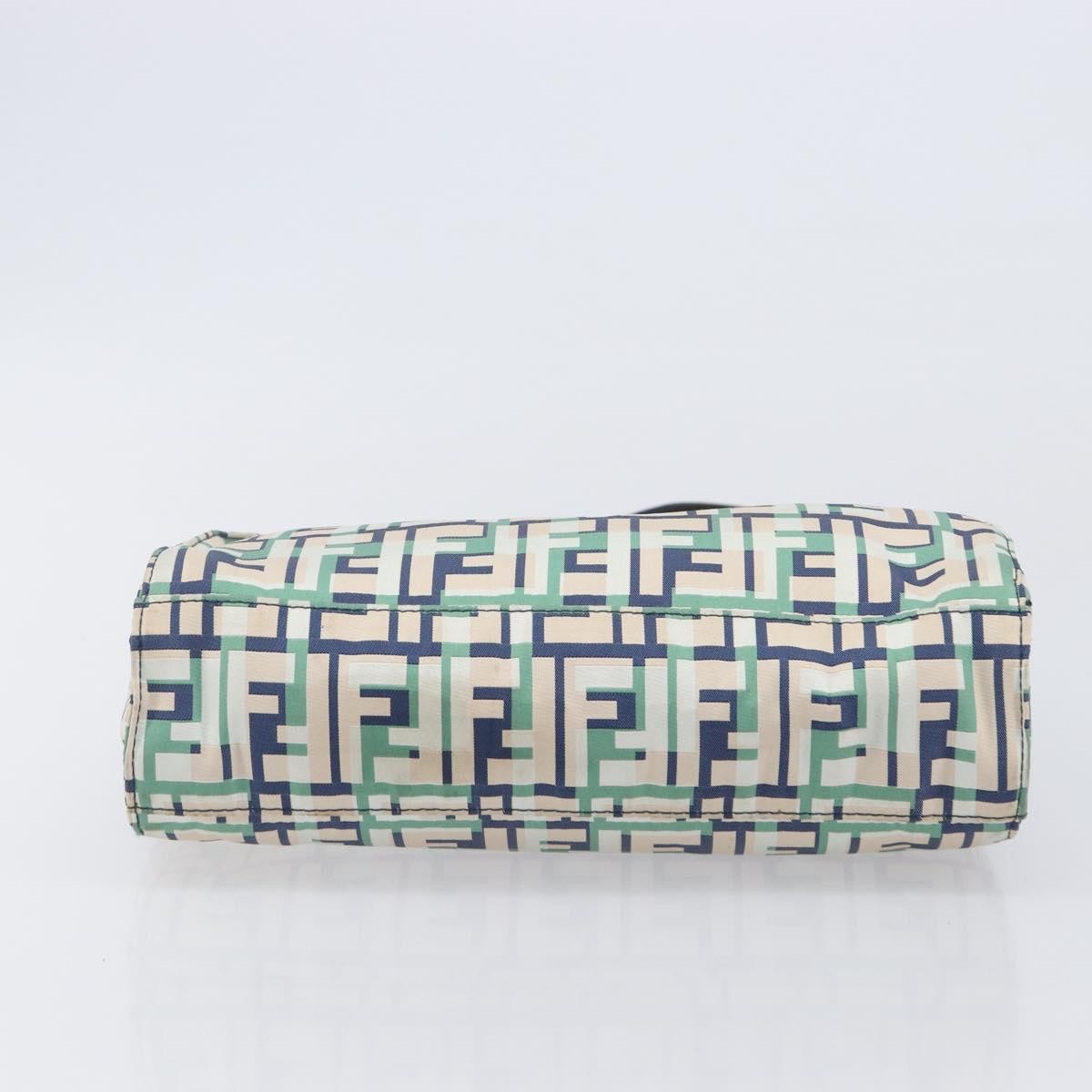 Fendi Logo Zucca Nylon, Green, Nylon, Tote Bag