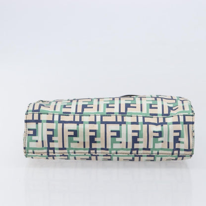 Fendi Logo Zucca Nylon, Green, Nylon, Tote Bag