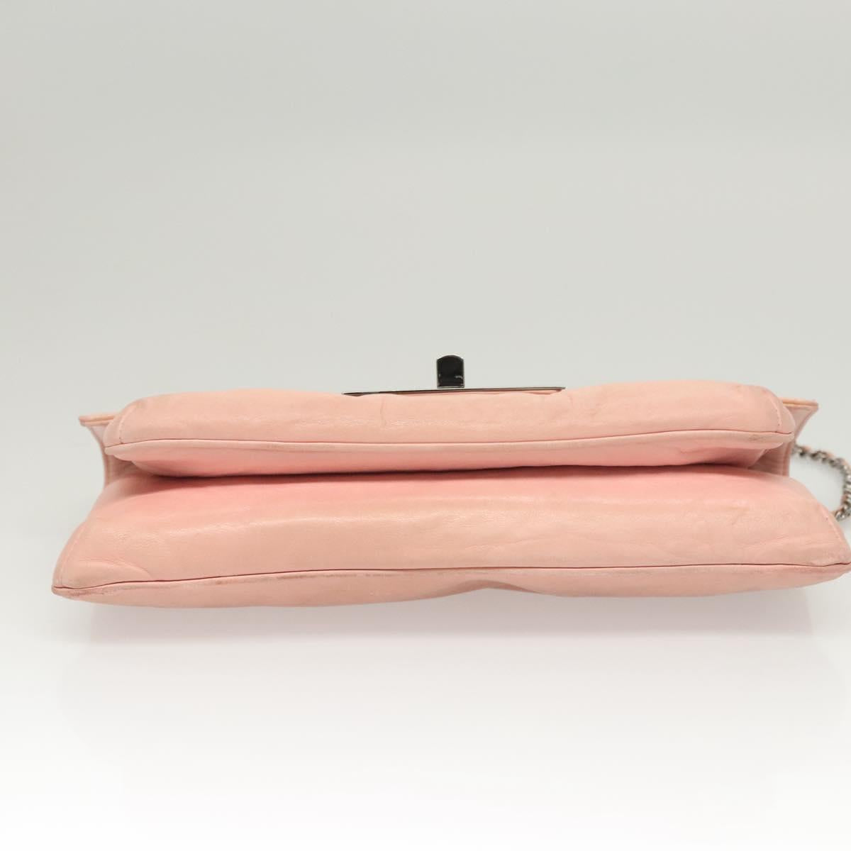 Chanel Mademoiselle Chocolate Bar Clutch Quilted Lambskin, PINK, LEATHER, Shoulder bag