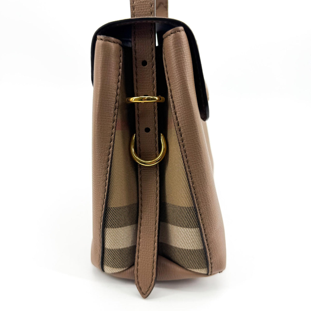 Burberry Camberley Top Handle Leather, Brown, Leather, Handbag