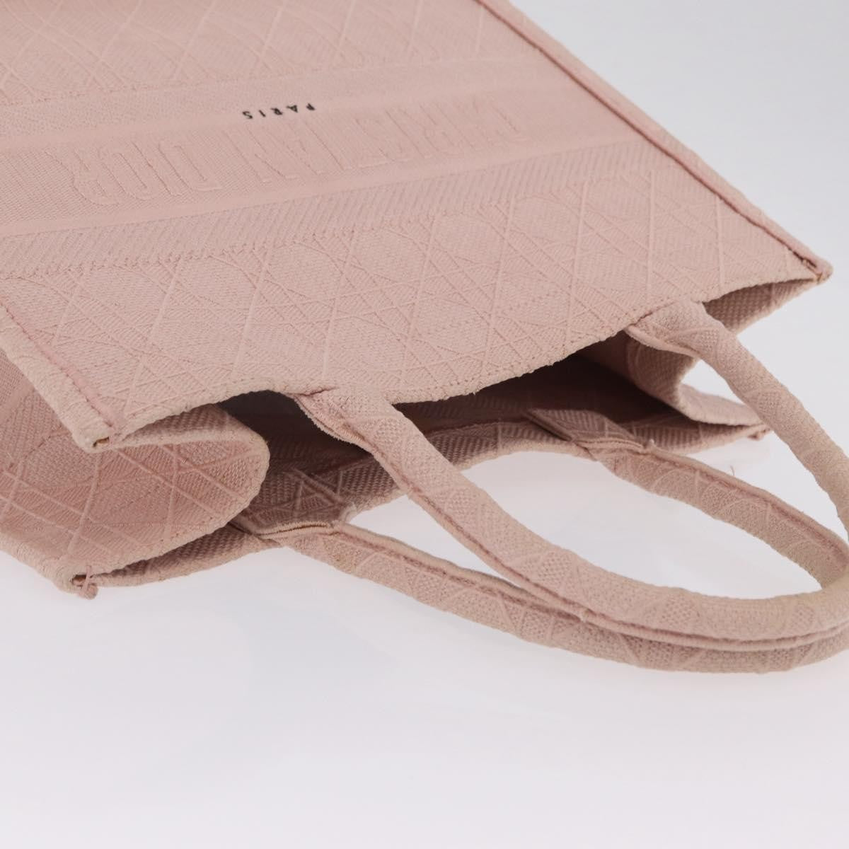 Christian Dior Book Cannage Embroidered Canvas, Pink, Canvas, Tote Bag