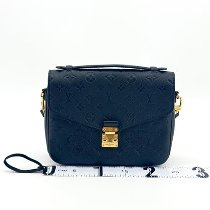 Louis Vuitton Pochette Metis Monogram Empreinte Leather, Black, Leather, Clutch