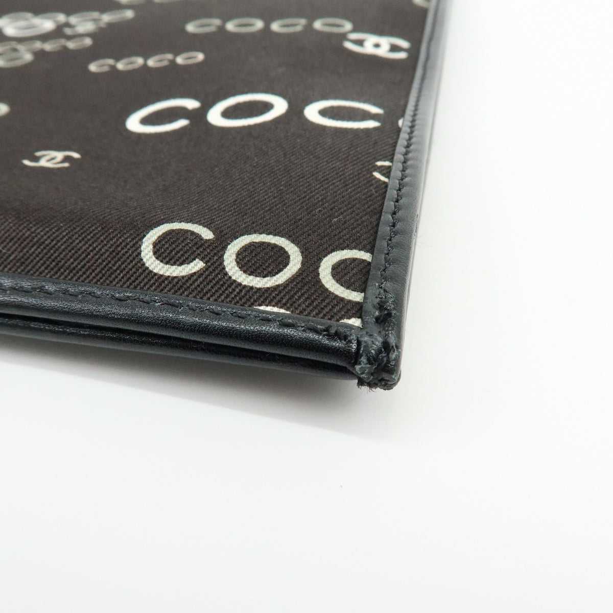 Chanel Vintage Coco Chain Shopping Printed Canvas, Black, Canvas, Tote Bag