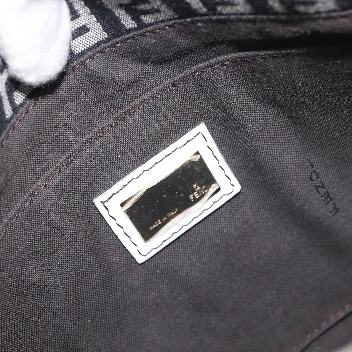 Fendi Vintage Flap Zucchino Canvas, Black, Canvas, Crossbody Bag