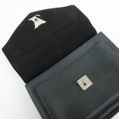 Louis Vuitton Lockme Ever Leather, Black, Leather, Handbag