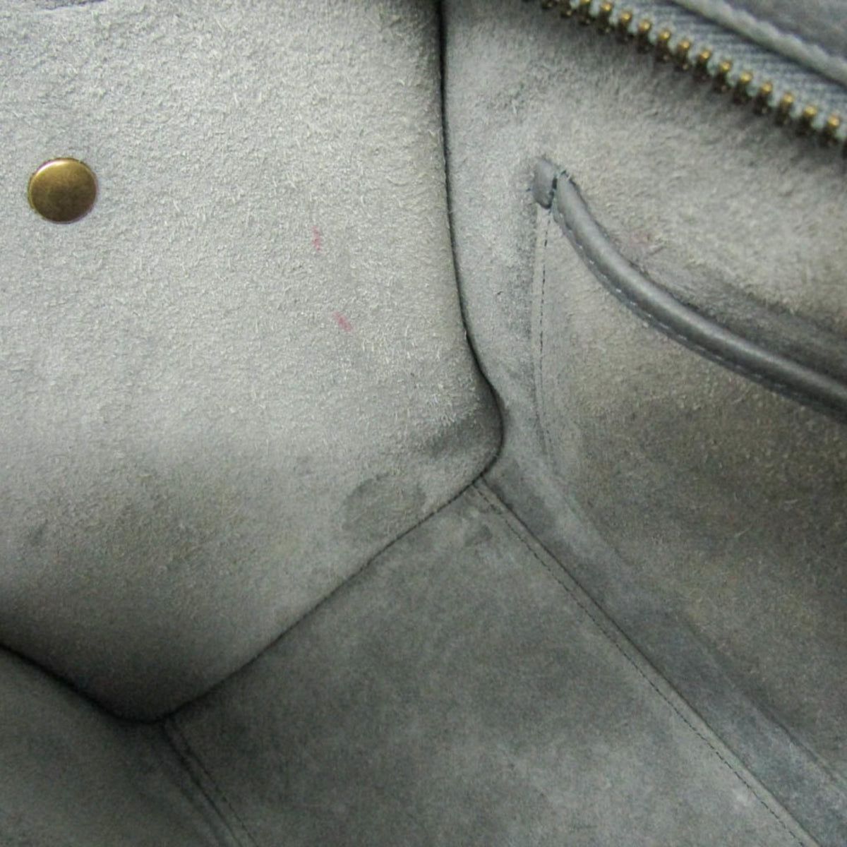 Celine Luggage Smooth Leather, Gray, Leather, Handbag