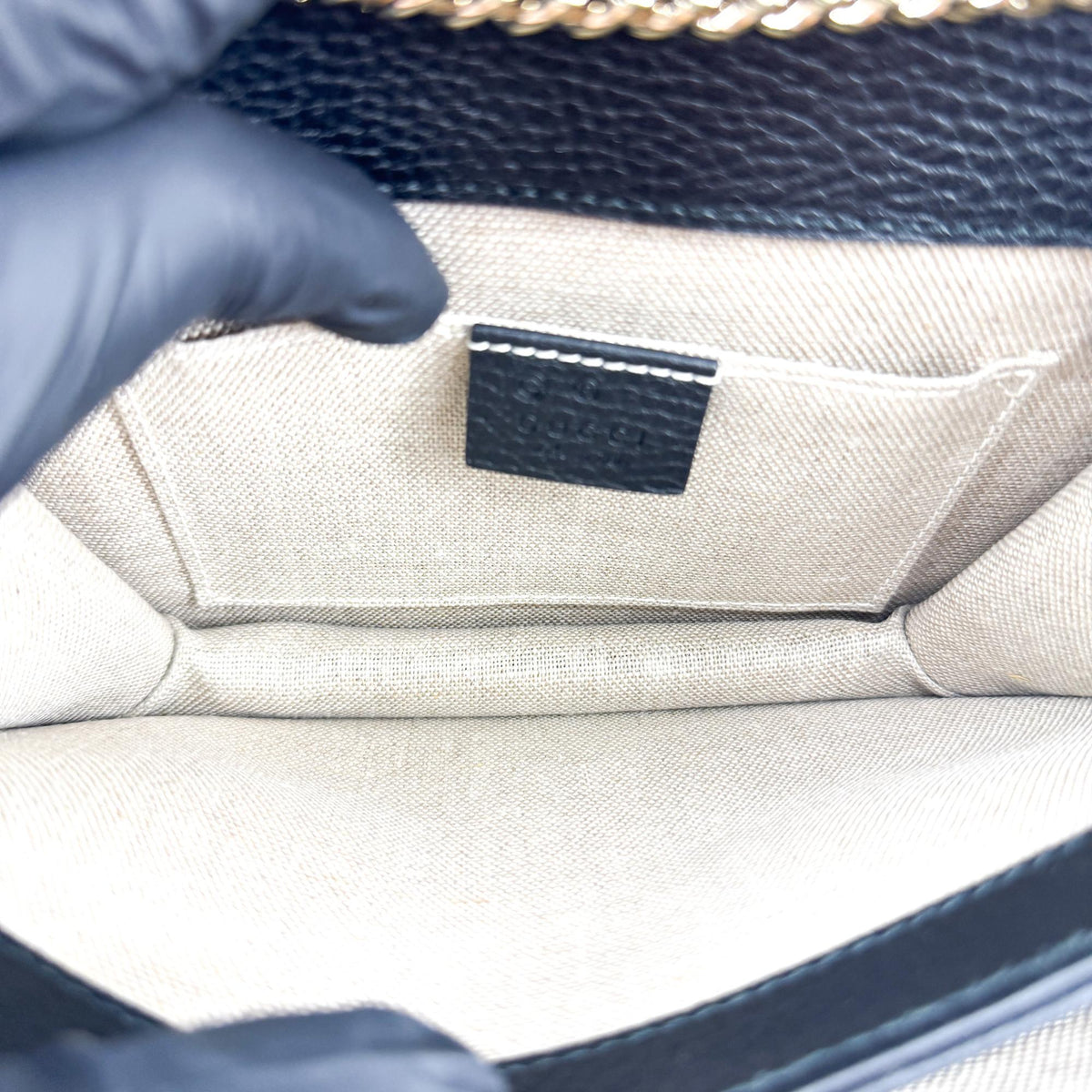 Gucci Interlocking Leather, Black, Leather, Shoulder Bag