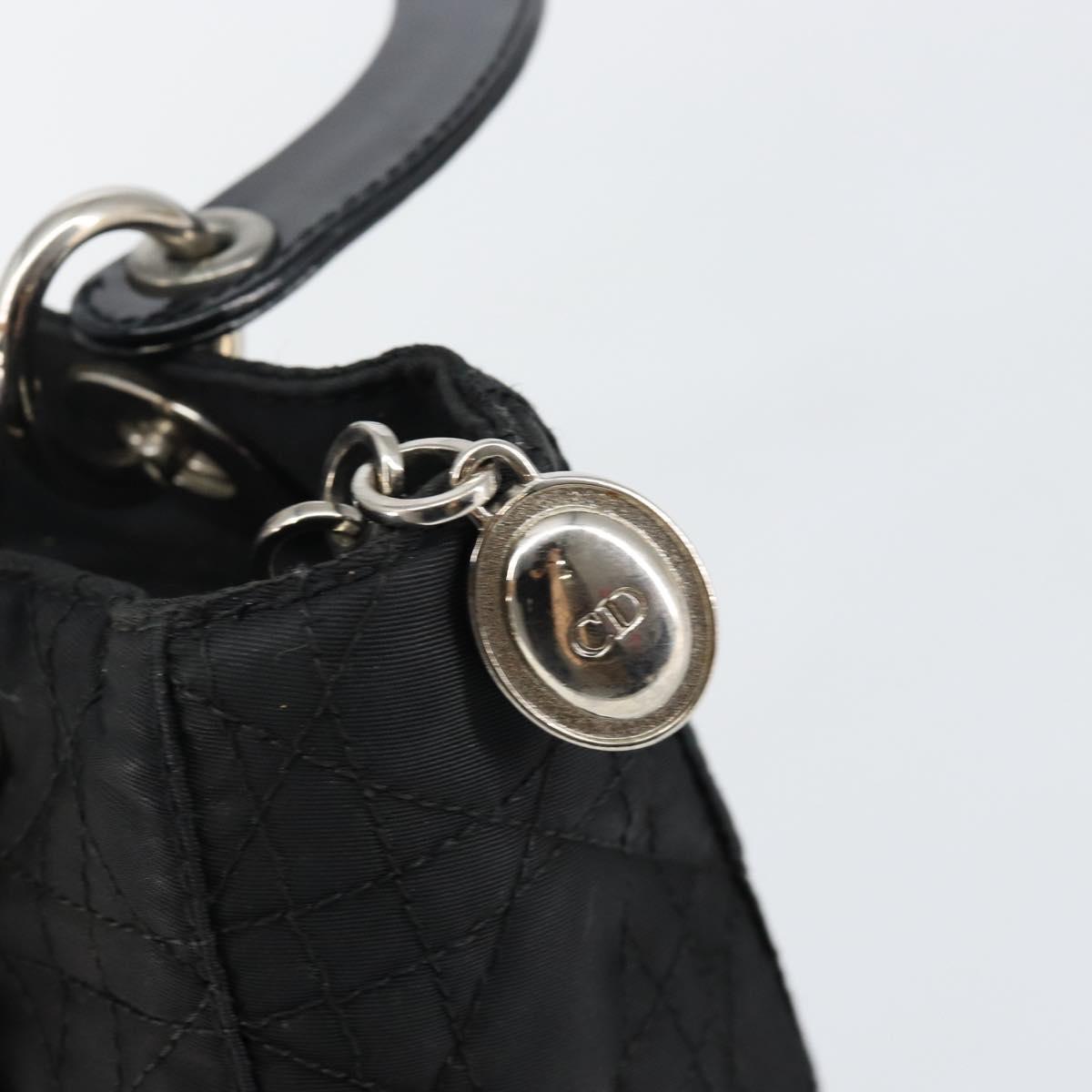 Christian Dior Vintage Lady Dior Bag Cannage Quilt Nylon, BLACK, NYLON, Handbag
