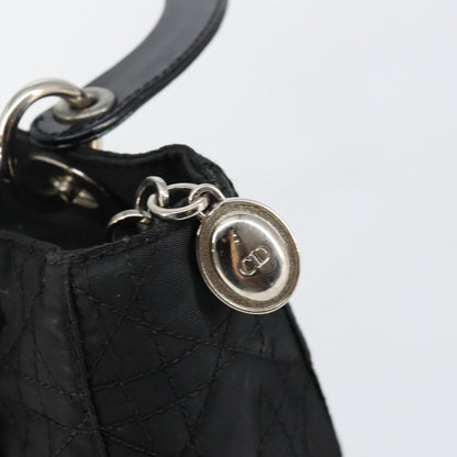 Christian Dior Vintage Lady Dior Bag Cannage Quilt Nylon, BLACK, NYLON, Handbag