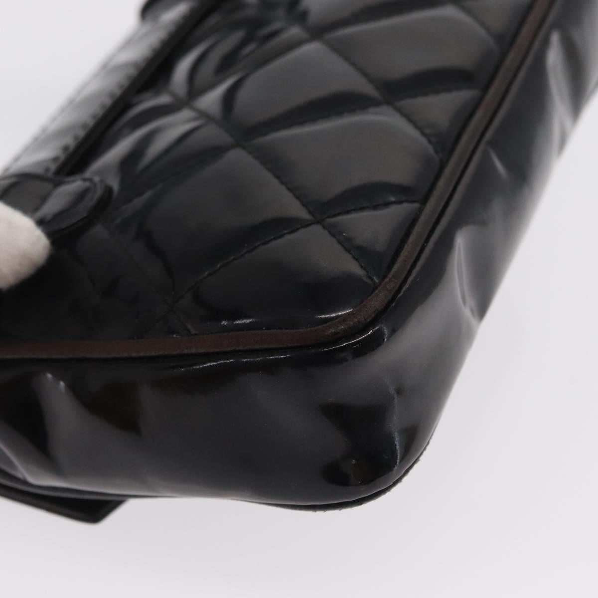 Chanel Vintage CC Flap Waist Patent Leather, Black, Patent Leather, Clutch
